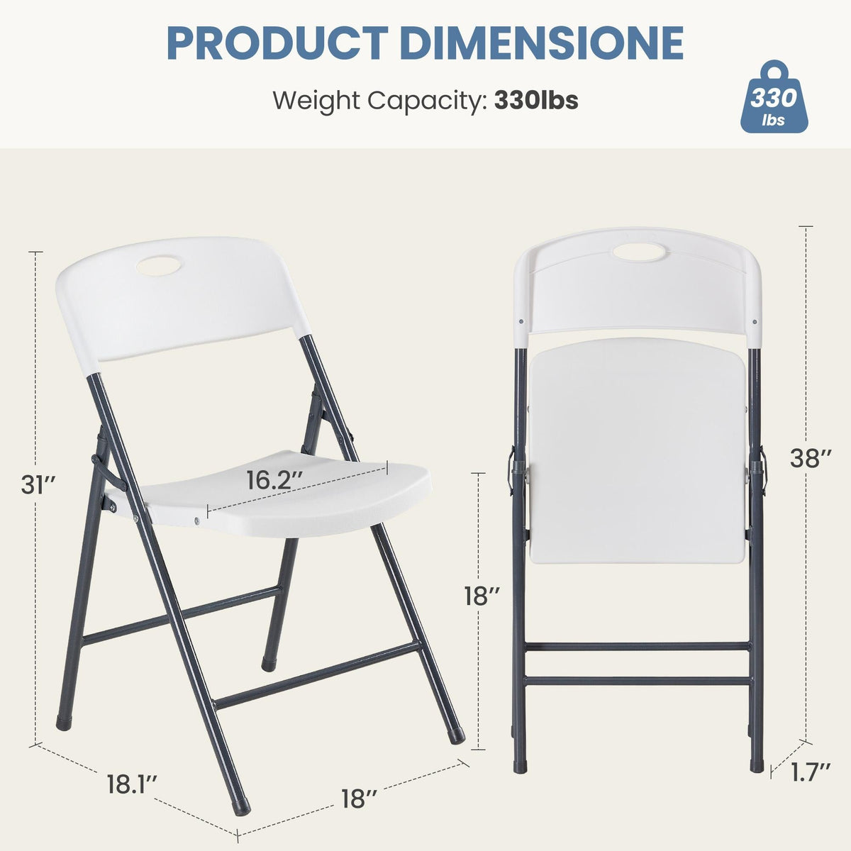 Folding chair with backrest